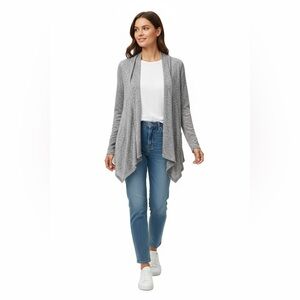 St. John's Bay Heathered Gray Women's Cardigan PM petite medium